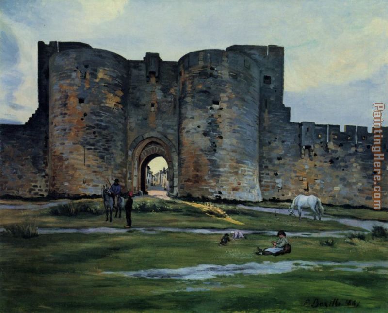 Queens Gate at Aigues-Mortes painting - Frederic Bazille Queens Gate at Aigues-Mortes art painting